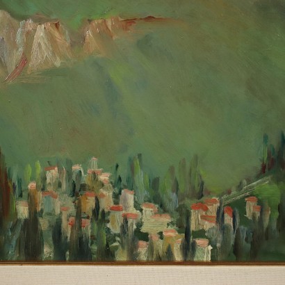 La Conca di Sappada (Cadore) Oil on Faesite 20th Century