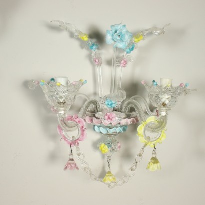 Set Of Murano Wall Lights Blown Glass Italy 20th Century