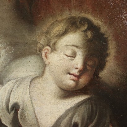 Kunst, italienische Kunst, alte italienische Malerei, Jesuskind schläft mit Engeln
