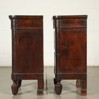 Pair of Charles X Bedside Tables Silver Fir Walnut Italy 19th Century