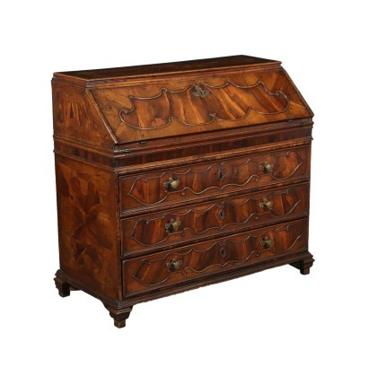 Lombard Barocchetto Drop-Leaf Secretaire Italy 18th Century