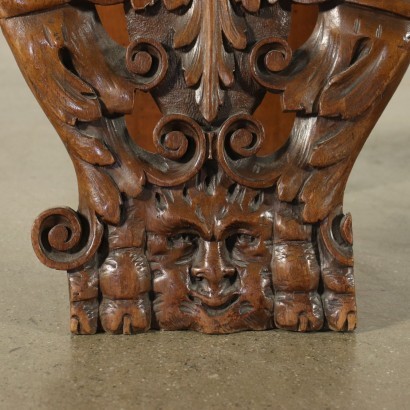 Pair of Neo Baroque Stools Walnut Italy 19th Century