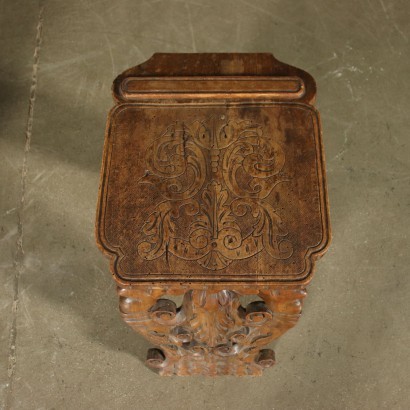 Pair of Neo Baroque Stools Walnut Italy 19th Century