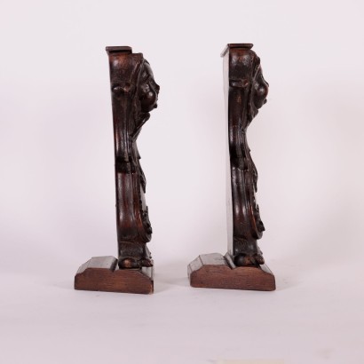 Pair Of Carvings Wood Italy 18th Century