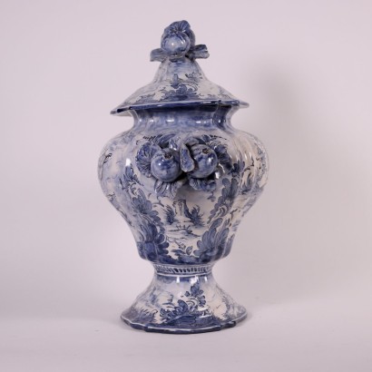 Antiquitäten, Vase, antike Vasen, antike Vase, antike italienische Vase, antike Vase, neoklassizistische Vase, Vase des 19. Jahrhunderts, Keramikvase Savona Manufacture