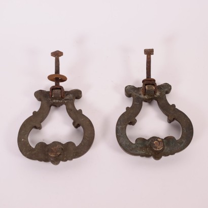 Paire de Heurtoirs de Porte Baroques Bronze Italie '600-'700