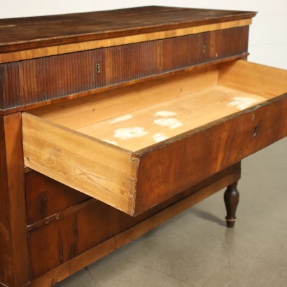 Commode avec Miroir Charles X Noyer - Treviso (Italie) XIV Siècle.