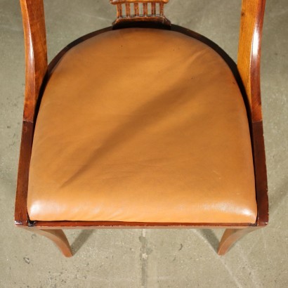 Antik, Stuhl, antike Stühle, antiker Stuhl, antiker italienischer Stuhl, antiker Stuhl, neoklassizistischer Stuhl, Stuhl aus dem 19. Jahrhundert, Paar Empire Style Walnut Chairs