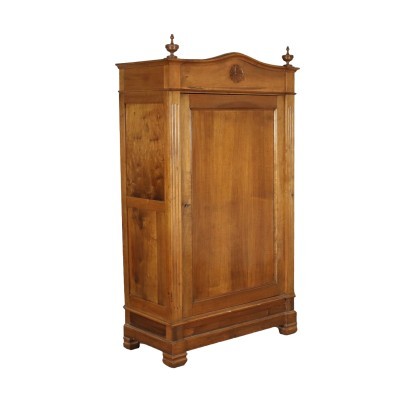 antiques, wardrobe, antique wardrobe, antique wardrobe, antique Italian wardrobe, antique wardrobe, neoclassical wardrobe, 19th century wardrobe, Late Umbertino walnut wardrobe