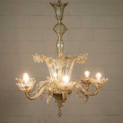 Chandelier Blown Glass Murano Italy Early 20th Century