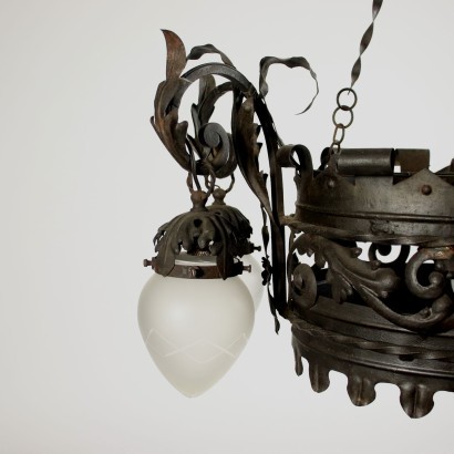 Wrought Iron Chandelier Italy 20th Century