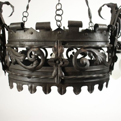 Wrought Iron Chandelier Italy 20th Century