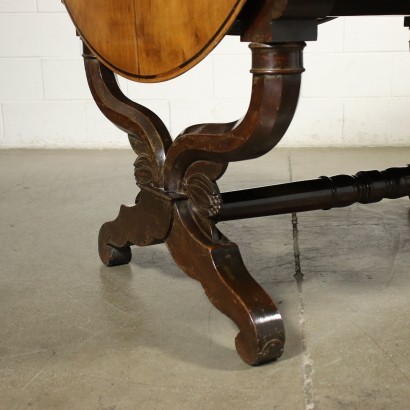 Table With Openable Wings Mahogany Walnut Italy 19th Century