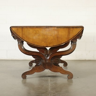 Table With Openable Wings Mahogany Walnut Italy 19th Century