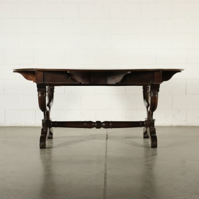 Table With Openable Wings Mahogany Walnut Italy 19th Century