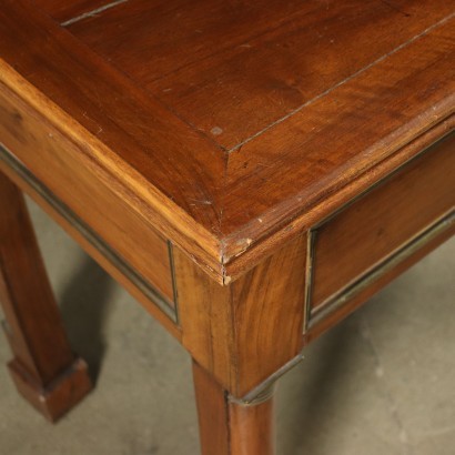 Empire Writing Desk Walnut Brass - Italy XIX Century