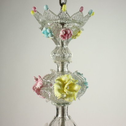 Chandelier Blown Glass Coloured Glass Murano Italy 20th Century