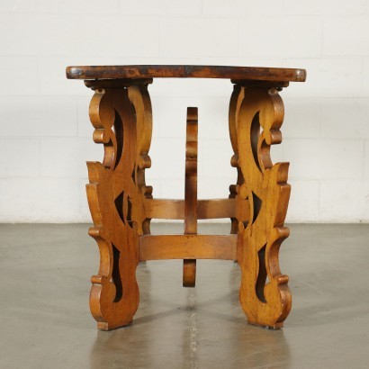 Revival Fratino Table Walnut Beech Italy 20th Century