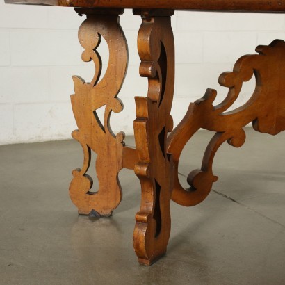 Revival Fratino Table Walnut Beech Italy 20th Century