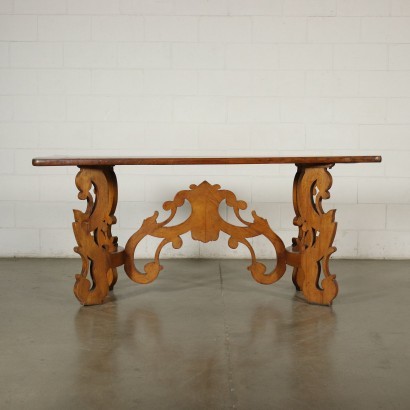 Revival Fratino Table Walnut Beech Italy 20th Century