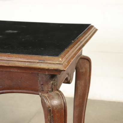 Small Barocchetto Table Walnut Marble Italt 18th Century