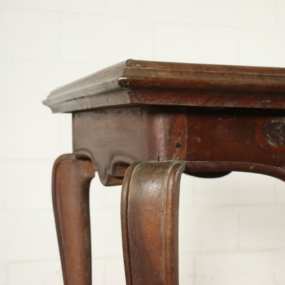 Small Barocchetto Table Walnut Marble Italt 18th Century