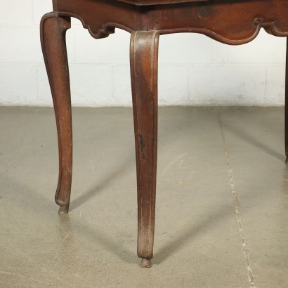 Small Barocchetto Table Walnut Marble Italt 18th Century