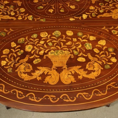antiguo, mesa, mesa antigua, mesa antigua, mesa italiana antigua, mesa antigua, mesa neoclásica, mesa del siglo XIX, mesa con incrustaciones holandesas