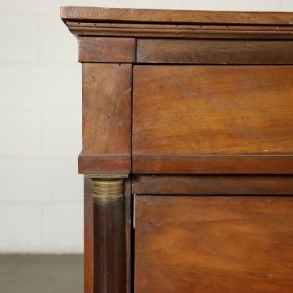 Lombard Empire Chest Of Drawers Walnut Bronze Italy 19th Century