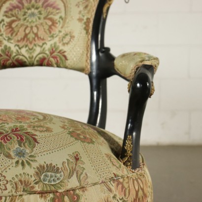 Pair of Napoleon III Armchairs Gilded Bronze Italy 19th Century