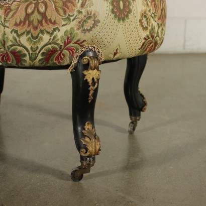 Pair of Napoleon III Armchairs Gilded Bronze Italy 19th Century