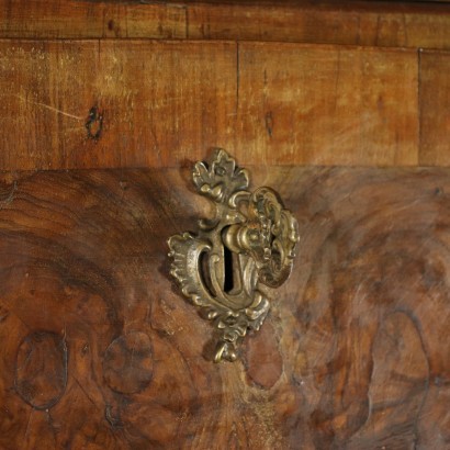 Barocchetto Trumeau Walnut Burl Veneer Mirror Italy 18th Century