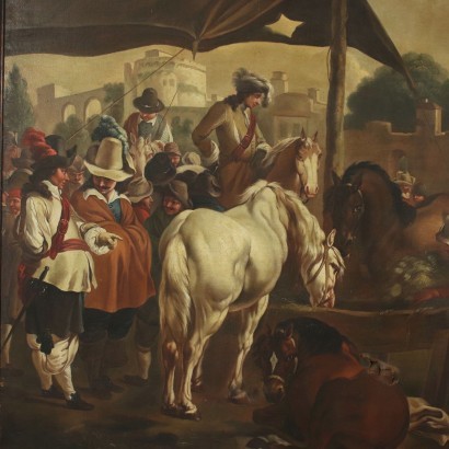 Chevaux Huile sur Toile Italie XVIII Siècle