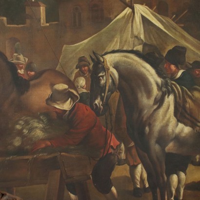 Chevaux Huile sur Toile Italie XVIII Siècle