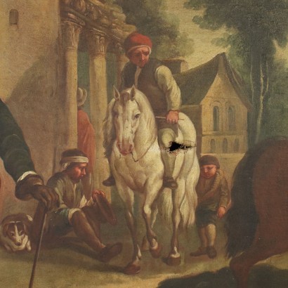 Chevaux Huile sur Toile Italie XVIII Siècle