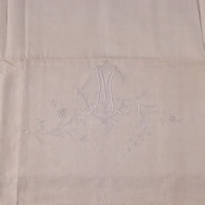 antiquités, draps, draps anciens, draps anciens, draps italiens anciens, draps anciens, draps néoclassiques, draps du XIXe siècle, drap double avec 2 taies d'oreiller