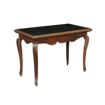 Table Basse Baroque Noyer Marbre - Italie XVIII Siècle