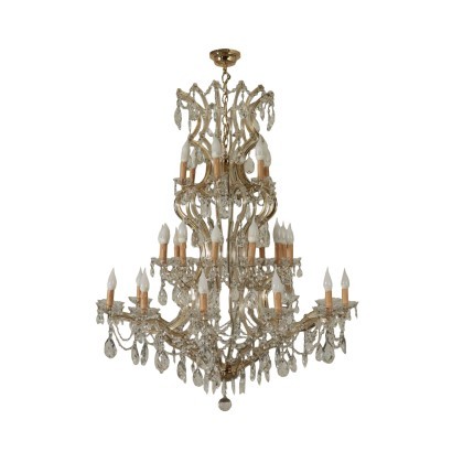 Chandelier In The Style Of Maria Theresa Glass Italy 20th Century