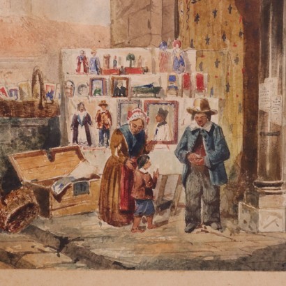 Claudio Bernacchi Watercolor on Paper 19th Century