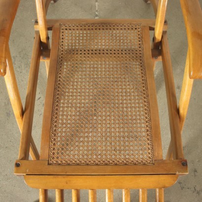 Deck Chair Beech Vienna Straw Italy 1940s 1950s