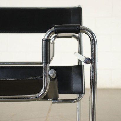 Armchair Leatherette Chromed Tubular Italy 1970s 1980s