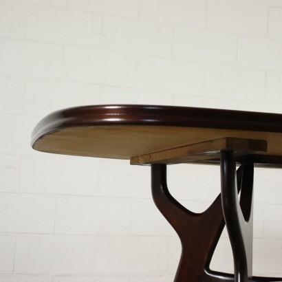 Table Ebony Stained Beech Back-Treated Glass Italy 1950s