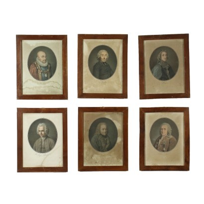 Group of 6 Frames Wood - Italy XIX Century