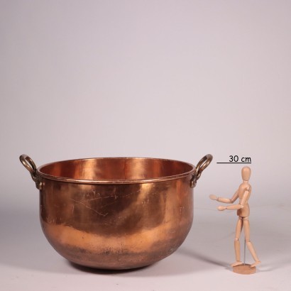 antiques, objects, antiques objects, ancient objects, ancient Italian objects, antiques objects, neoclassical objects, objects of the 19th century, Large Copper Pot