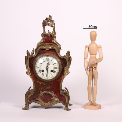 Barocchetto Revival Table Clock Gilded Bronze France 19th Century