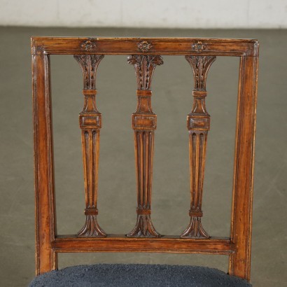 Group of Sheraton Style Chairs Walnut Cherry Italy 18th-19th-20th Cent