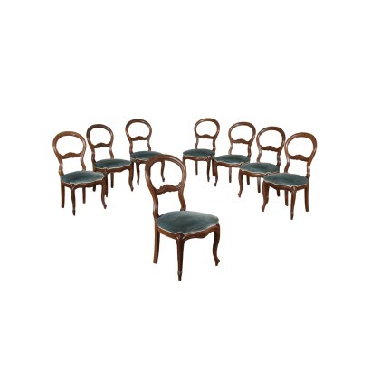 Gruppo di Otto Sedie Inglesi Vittoriane