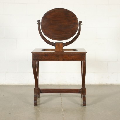 Restoration Walnut Vanity With Mirror Italy 19th Century