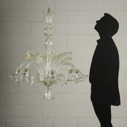 Chandelier Blown Glass Murano Italy 20th Century