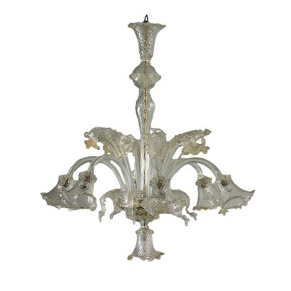 Chandelier Blown Glass Murano Italy 20th Century